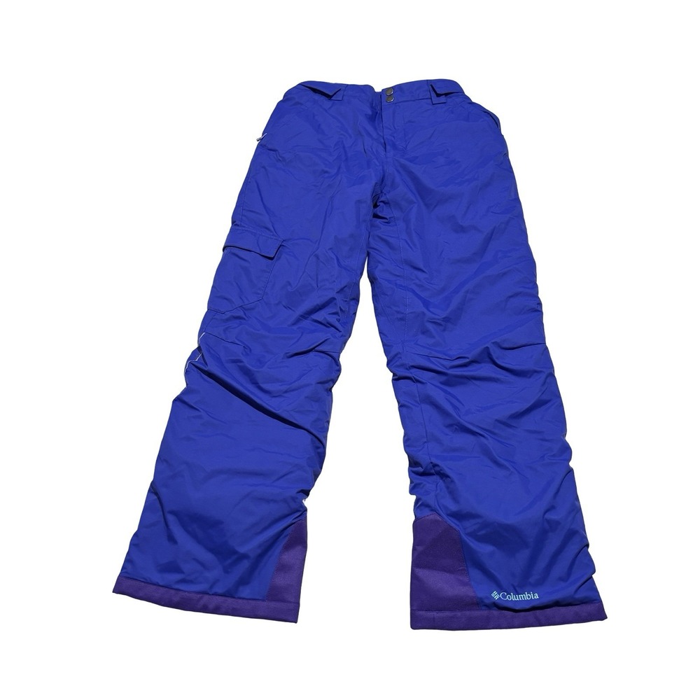 Columbia Bugaboo Kids Ski Snow Pants Blue Purple Omni-Tech Insulated Sz LG 14/15